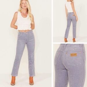 Wrangler Light Blue Gray Corduroy High Rise Straight Pants